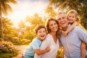 Multi-generational family smiling together outdoors in Florida, representing generational wealth and Estate Planning protection.