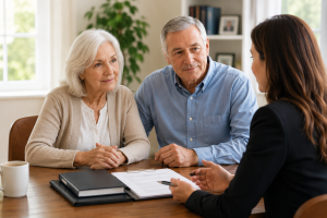 Family discussing Medicaid Planning options with attorney in Florida